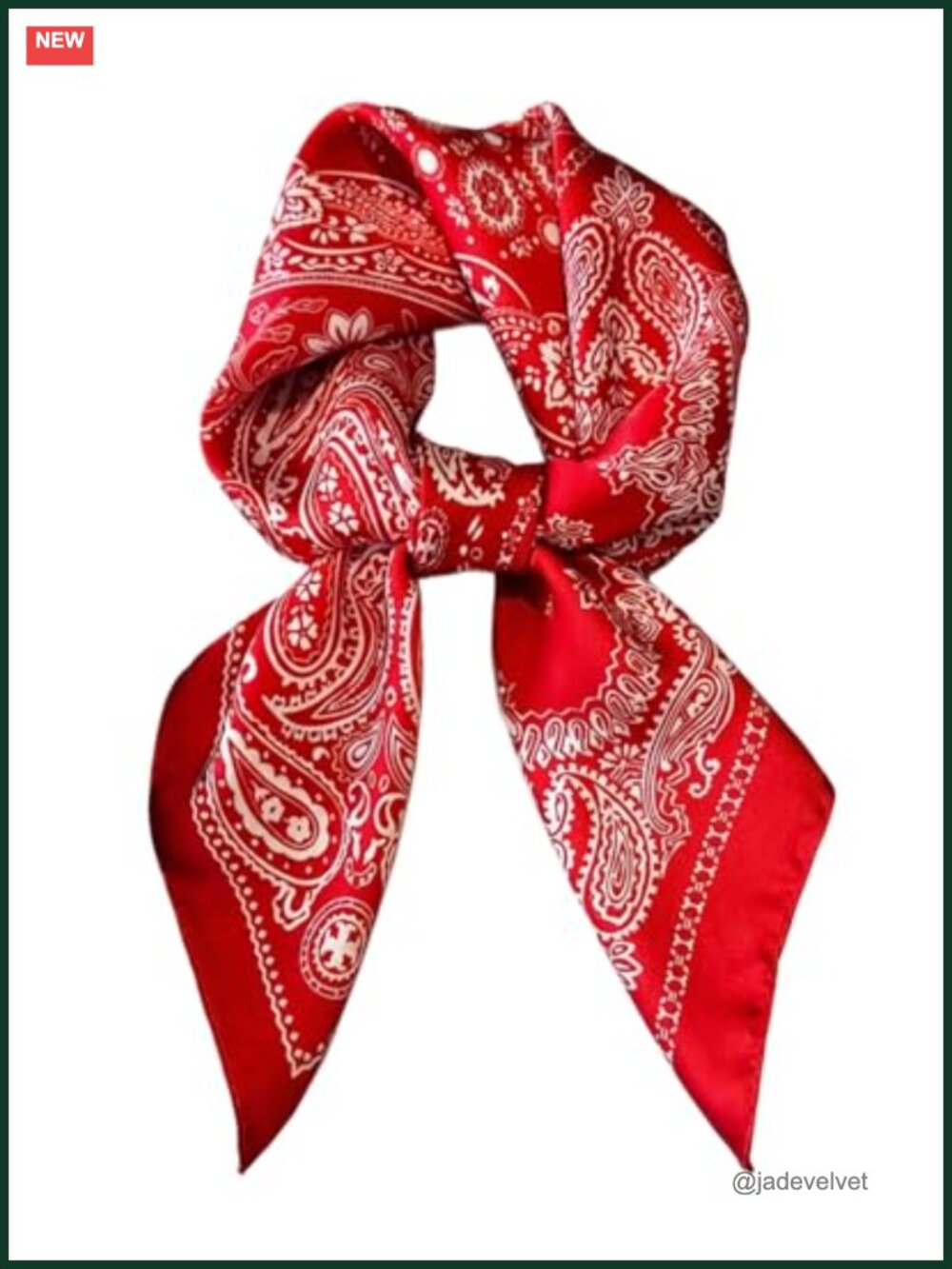 Vintage Silk Satin Square Neck Scarf for Women, Lightweight Hair & Fashion Scarf